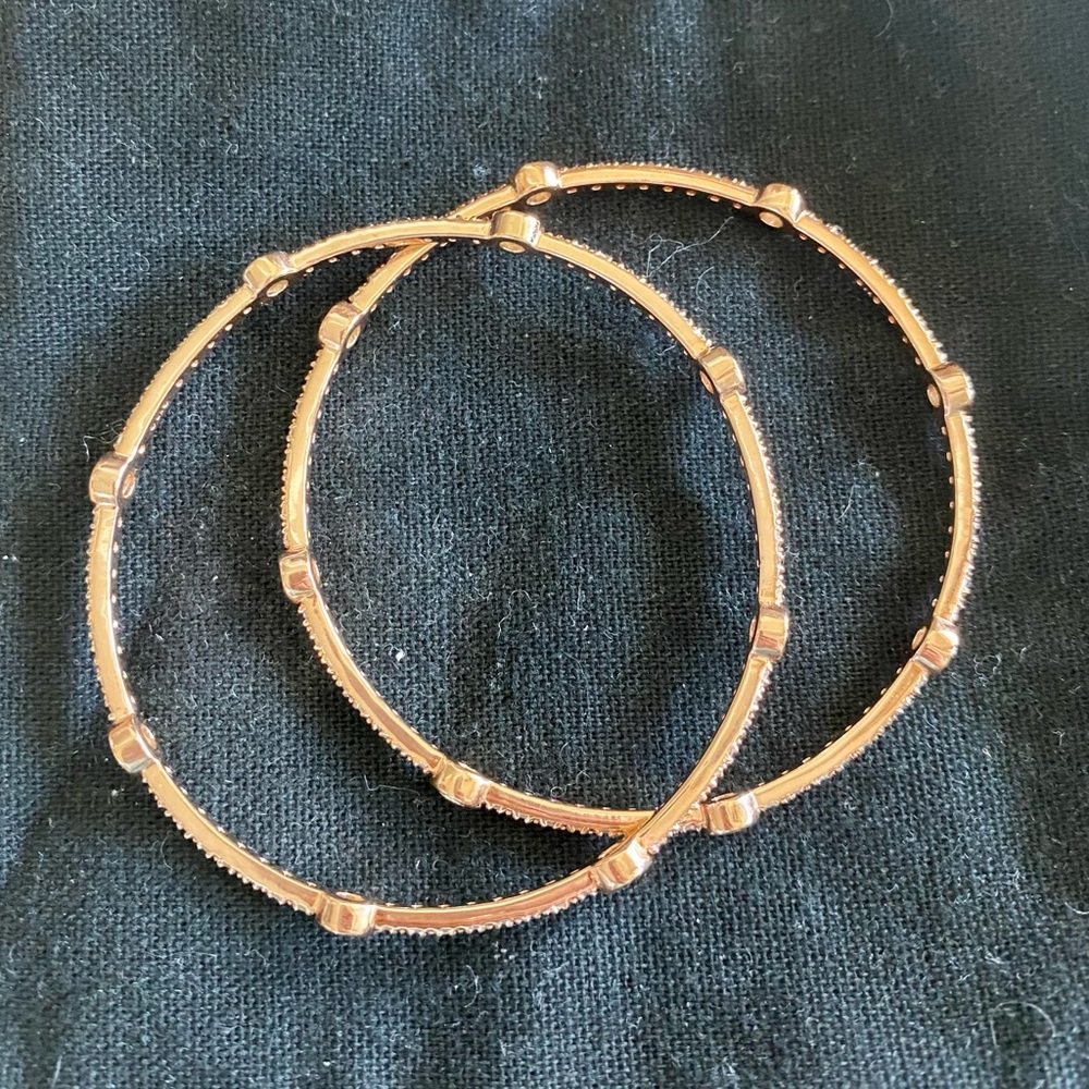 Freida Rothman Rose Gold Bangle Set - Picture 6 of 8